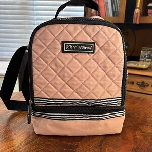 Betsey Johnson Pink Quilted Insulated Cooler/Lunch Bag